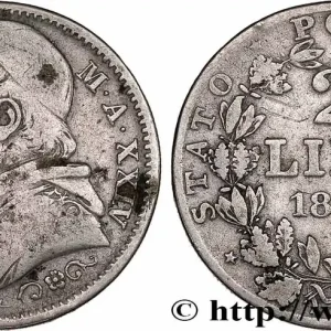 VATICAN ET ÉTATS PONTIFICAUX 2 Lire Pie IX an XXIV 1869 Rome fwo_776918 Monde Seulement Aujourd’hui