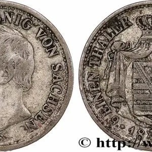 ALLEMAGNE - SAXE 1/6 Thaler Jean / blason 1856 Dresde fwo_777039 Monde Nouvelle Collection