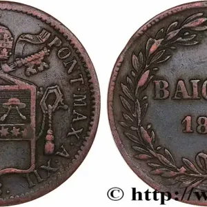 VATICAN ET ÉTATS PONTIFICAUX 1 Baiocco Grégoire XVI an XII 1842 Rome fwo_777418 Monde Prix Promo