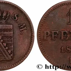 En Vogue ALLEMAGNE - SAXE 1 Pfennig Friedrich August II 1853 Dresde fwo_777441 Monde