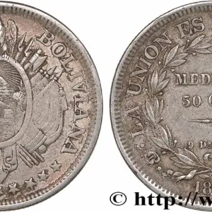 En Vogue BOLIVIE 50 Centavos (1/2 Boliviano) 1891 Potosi fwo_777536 Monde
