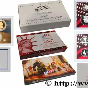 Original ÉTATS-UNIS D'AMÉRIQUE SILVER PROOF SET QUARTERS + PRESIDENTIAL SET - PROOF SET + SILVER PROOF SET 2007 2007 S- San Francisco fwo_714074 Monde