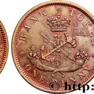 CANADA 1 Penny token Proof Province du Haut Canada St Georges terrassant le dragon 1852 Heaton fwo_717221 Monde Promotion
