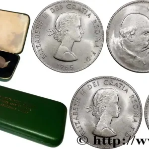 ROYAUME-UNI Set 2 x Specimen 1 Crown Winston Churchill 1965 fwo_762378 Monde Livraison Gratuite
