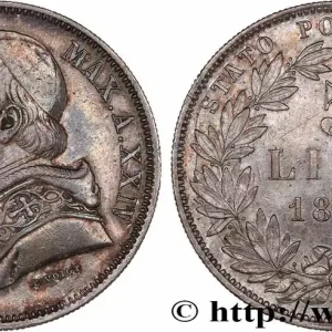 ITALIE - ÉTATS DU PAPE - PIE IX (Jean-Marie Mastai Ferretti) 5 Lire an XXIV 1870 Rome fwo_764700 Monde Pas Cher