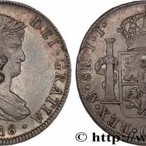 MEXIQUE - FERDINAND VII 8 Reales, contremarque GR couronné 1818 Mexico fwo_764705 Monde Top Vente