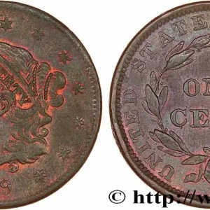Original ÉTATS-UNIS D'AMÉRIQUE 1 Cent Liberté “Matron Head” 1839 Philadelphie fwo_766005 Monde