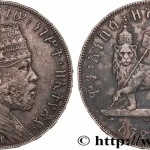 ÉTHIOPIE 1 Birr Menelik II EE1889 1897 Paris fwo_768174 Monde Affaire À Saisir
