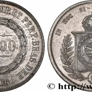 BRÉSIL - EMPIRE DU BRÉSIL - PIERRE II 2000 Reis 1866 fwo_768748 Monde Pas Cher