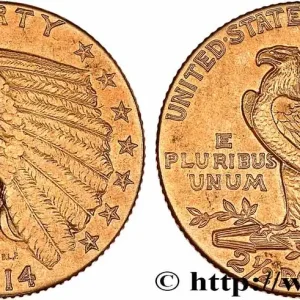 Meilleure Vente ÉTATS-UNIS D'AMÉRIQUE 2 1/2 Dollars or (Quarter Eagle) type “tête d’indien” 1914 Philadelphie fwo_769605 Monde