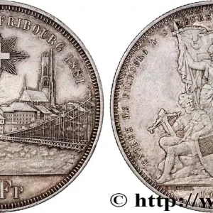 Meilleur Choix SUISSE 5 Francs, monnaie de Tir, Fribourg 1881 fwo_774126 Monde
