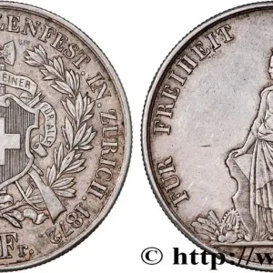 Commande En Gros SUISSE 5 Franken, concours de tir de Zurich 1872 fwo_774129 Monde