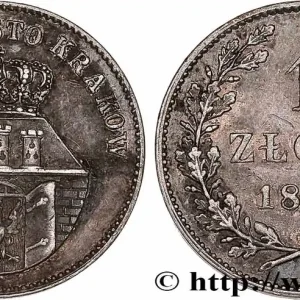 Top Qualité POLOGNE - CRACOVIE 1 Zloty Ville libre de Cracovie 1835 fwo_777269 Monde