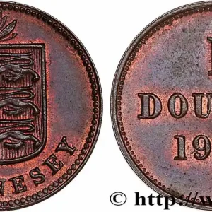 GUERNESEY 1 Double armes du baillage de Guernesey 1933 Heaton fwo_779796 Monde Premium