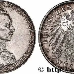 ALLEMAGNE - PRUSSE 2 Mark 25e anniversaire de règne de Guillaume II 1913 Berlin fwo_776391 Monde Satisfait Ou Remboursé
