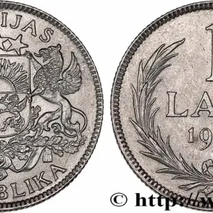 Authentique LETTONIE 1 Lats emblème 1924 Londres fwo_776701 Monde