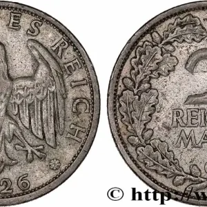 Quantité Limitée ALLEMAGNE 2 Reichsmark aigle 1926 Karlsruhe - G fwo_776772 Monde