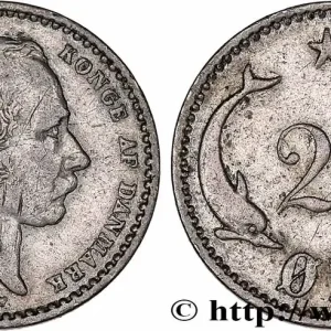 Paiement Sécurisé DANEMARK 25 Ore Christian X roi du Danemark 1894 Copenhague fwo_776800 Monde