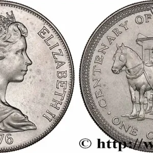 Livraison Mondiale ÎLE DE MAN 1 Crown Elisabeth II / tramway hippomobile 1976 fwo_772528 Monde