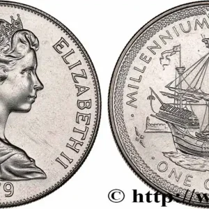 Commander Maintenant ÎLE DE MAN 1 Crown Millénaire du Tynwald (parlement) caraque flamande et l’île St Michel 1979 fwo_772545 Monde