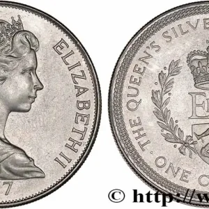 Vente Flash ÎLE DE MAN 1 Crown Elisabeth II, jubilé d’argent 1977 fwo_772548 Monde