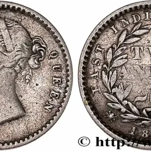 Artisanat INDES BRITANNIQUES 2 Annas East India Company Victoria 1841 Calcutta fwo_773340 Monde