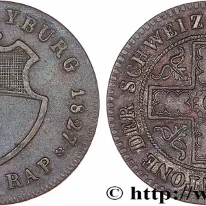 Prix Cassé SUISSE - CANTON DE FRIBOURG 2 1/2 Rappen 1827 fwo_773356 Monde