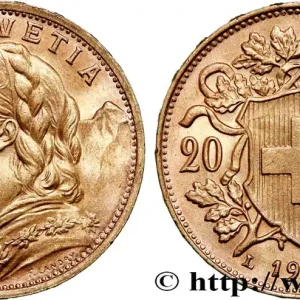OR, PALLADIUM ET PLATINE INVESTISSEMENT 20 Francs "Vreneli" 1935 Berne fwo_735655 Monde Bon Marché