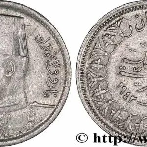 ÉGYPTE 2 Piastres Roi Farouk an AH1361 1942 fwo_748500 Monde Bon Plan