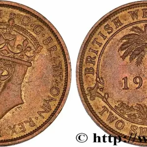 AFRIQUE OCCIDENTALE BRITANNIQUE 2 Shillings Georges VI 1942 Kings Norton - KN fwo_749138 Monde Artisanat