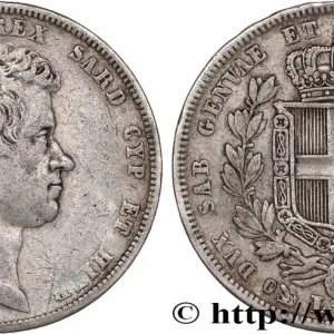 Dernier Modèle ITALIE - ROYAUME DE SARDAIGNE 5 Lire Charles Albert 1832 Gênes fwo_772173 Monde
