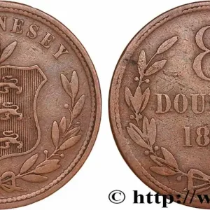 Réduction GUERNESEY 8 Doubles armes du baillage de Guernesey 1864 Heaton fwo_772272 Monde