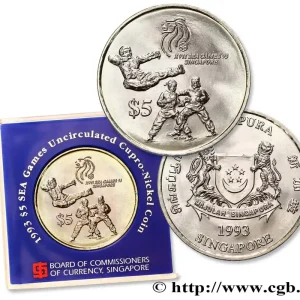 Remise SINGAPOUR 5 Dollars 17e Jeux d'Asie du Sud-Est 1993 fwo_772455 Monde