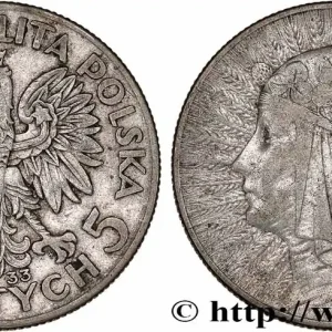 POLOGNE 5 Zlotych reine Jadwiga 1933 Varsovie fwo_777223 Monde Meilleur Choix