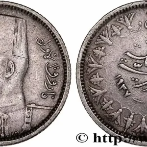 Populaire ÉGYPTE 2 Piastres Roi Farouk Ier AH1356 1937 fwo_777748 Monde