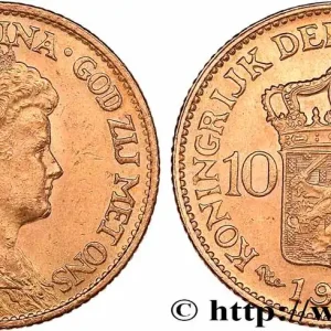 OR, PALLADIUM ET PLATINE INVESTISSEMENT 10 Guldens or ou 10 Florins Wilhelmine 1912 Utrecht fwo_777915 Monde Acheter Direct