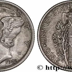 ÉTATS-UNIS D'AMÉRIQUE 1 Dime Mercury 1920 Philadelphie fwo_778095 Monde Garantie Incluse