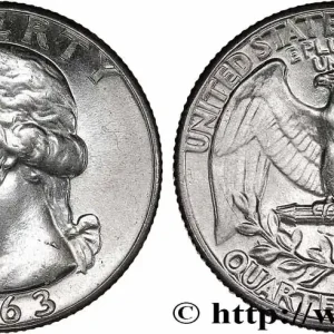 Affaire À Saisir ÉTATS-UNIS D'AMÉRIQUE 1/4 Dollar Georges Washington 1963 Philadelphie fwo_778125 Monde