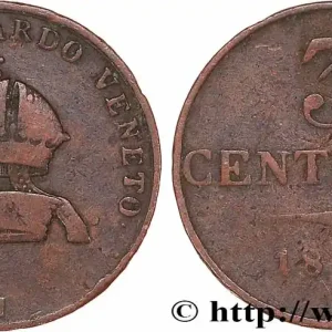 ITALIE - LOMBARDIE-VENITIE 3 Centesimi 1850 Milan - M fwo_778257 Monde Livraison Gratuite