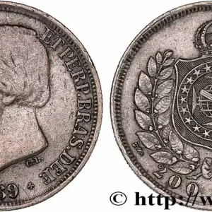 BRÉSIL 200 Reis Pierre II 1869 fwo_778268 Monde Meilleure Vente