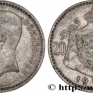 BELGIQUE 20 Francs Albert Ier légende Flamande 1934 fwo_778321 Monde Solde