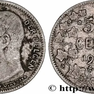 Meilleure Qualité BELGIQUE 50 Centiemen (Centimes) Léopold II légende en flamand 1909 fwo_778325 Monde