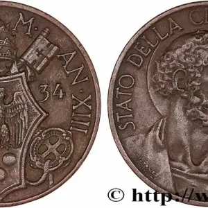 VATICAN ET ÉTATS PONTIFICAUX 10 Centesimi frappe au nom de Pie XI an XIII 1934 Rome fwo_778330 Monde Prix Bas