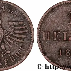 ALLEMAGNE - VILLE LIBRE DE FRANCFORT 1 Heller ville libre de Francfort aigle 1844 fwo_778334 Monde Pas Cher