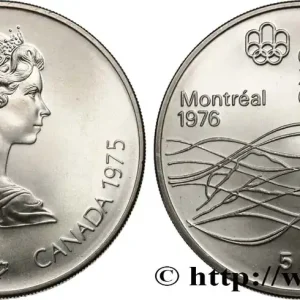 CANADA 5 Dollars Proof JO Montréal 1976 natation 1975 fwo_778360 Monde Super Prix