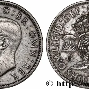 Certifié ROYAUME-UNI 1 Florin (2 Shillings) Georges VI 1942 fwo_778386 Monde