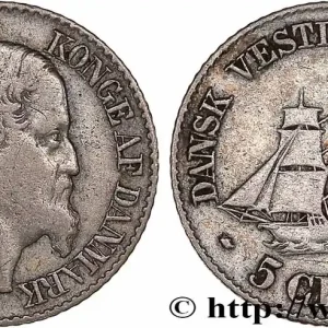 Solde ANTILLES DANOISES (ÎLES VIERGES) 5 Cents Frédéric VII 1859 fwo_778407 Monde