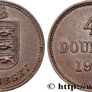 Super Prix GUERNESEY 4 Doubles armes du baillage de Guernesey 1914 Heaton fwo_773937 Monde