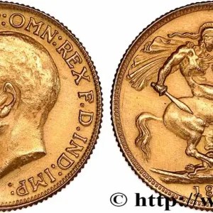 Top Qualité OR, PALLADIUM ET PLATINE INVESTISSEMENT 1 Souverain Georges V 1913 Londres fwo_777916 Monde