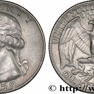 ÉTATS-UNIS D'AMÉRIQUE 1/4 Dollar Georges Washington 1959 Denver - D fwo_779307 Monde Prix Bas